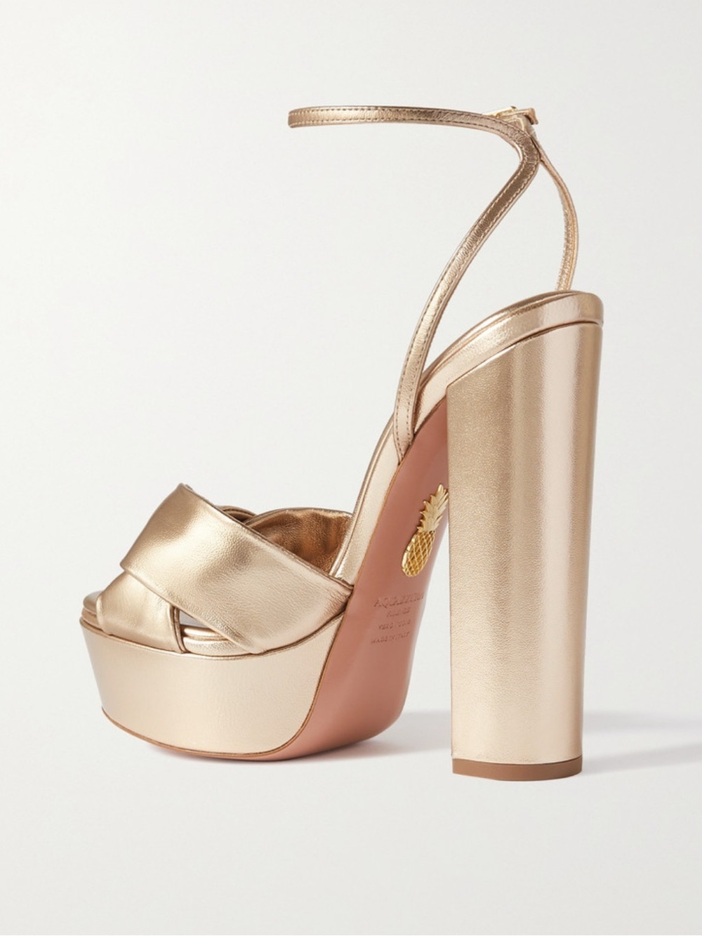 New Aquazzura Olie Plateau 140 Knotted Platform Heels - Picture 3 of 13